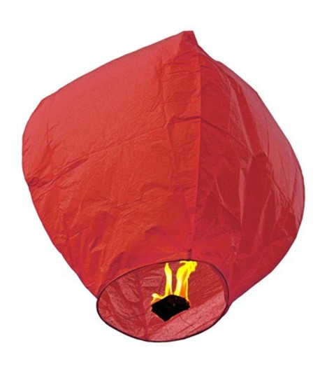 Lampion zburator, hartie biodegradabila, Rosu