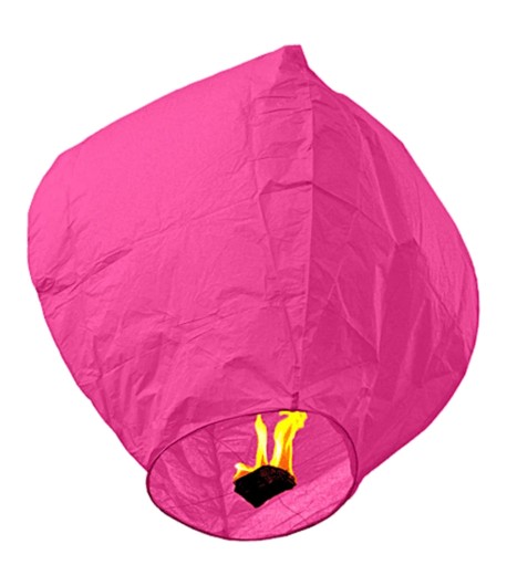 Lampion zburator, hartie biodegradabila, Roz