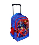 Trolley mare pentru scoala 3 compartimente, Spiderman, 48 x 32 x 19 cm