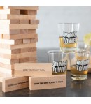 Joc de Baut Jenga Turnul Betivului din Lemn, 19 x 7 x 20 cm