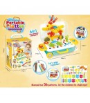 Jucarie educativa pentru copii, Set 258 piese, 6 in 1, Valiza cu bormasina, Multicolor
