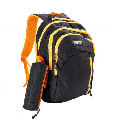 Ghiozdan scoala Mesco, 4 compartimente si penar, Negru/Portocaliu, 44 x 32 x 16 cm