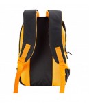 Ghiozdan scoala Mesco, 4 compartimente si penar, Negru/Portocaliu, 44 x 32 x 16 cm