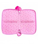 Penar textil 3 fermoare, 3 compartimente, Minnie Mouse si Figaro, 21x 14 x 6.5 cm