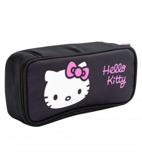Penar textil Hello Kitty, 1 fermoar, 2 compartimente si 2 flapsuri, 20x10x5 cm