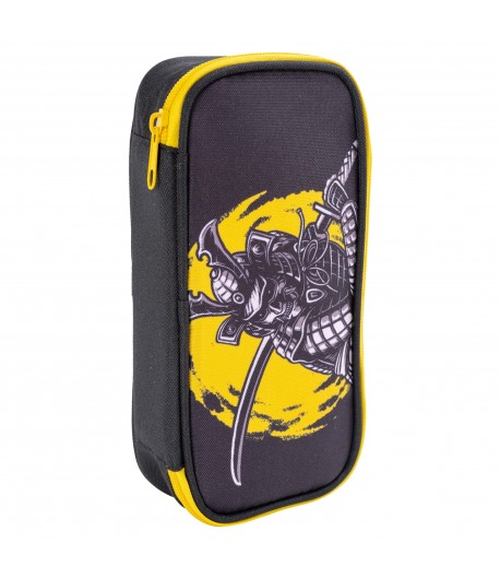 Penar textil Samurai, 1 fermoar, 2 compartimente si 2 flapsuri, 20x10x5 cm