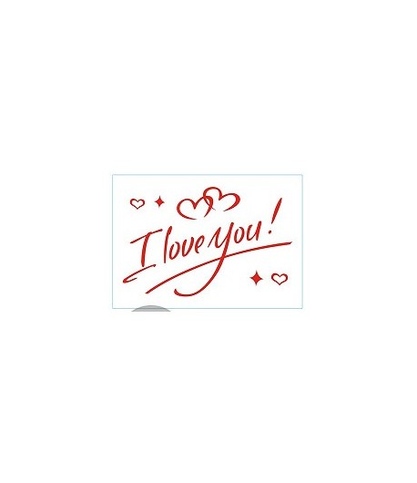 Autocolant I love You, Tematica Iubire, 21x29 cm, Rosu