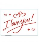 Autocolant I love You, Tematica Iubire, 21x29 cm, Rosu