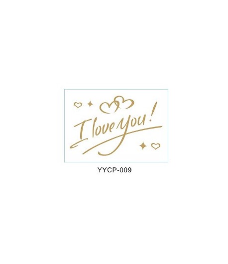 Autocolant I love You, Tematica Iubire, 21x29 cm, Auriu