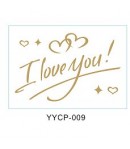 Autocolant I love You, Tematica Iubire, 21x29 cm, Auriu