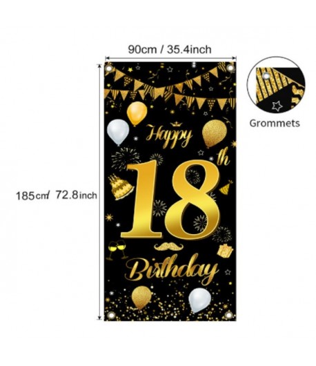 Banner pentru Petrecere, Model Happy Birthday, Tematica Majorat, Aniversare 18 Ani, 185x90