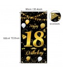 Banner pentru Petrecere, Model Happy Birthday, Tematica Majorat, Aniversare 18 Ani, 185x90