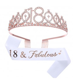 Set 2 Piese pentru Majorat, 15 x 13 x 5 cm, Coronita Printesa Rose si Panglica 18&ampFabu